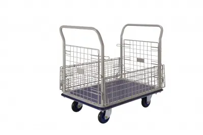 Chariot grillagé à ridelles demi rabattables 400kg FIMM Haute Qualité
