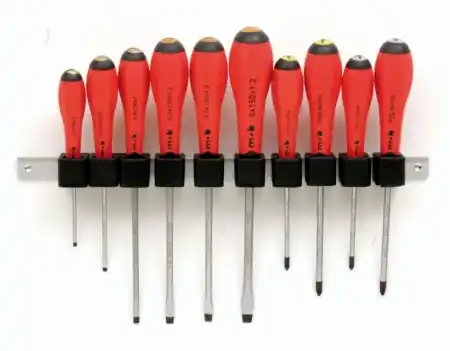 Prix Réduit Jeu de 10 tournevis Redgrip sur réglette. MOB OUTILLAGE