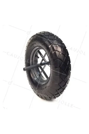 Prix Choc ROUE DE BROUETTE GONFLÉE DIAMÈTRE 400 MM CHARGE 200KG AVEC AXE 20 MM LONGUEUR 256 MM - S700 400