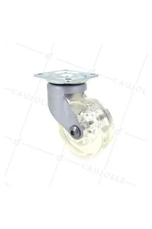 ROULETTE DESIGN TRANSPARENTE DIAMÈTRE 50 MM CHARGE 35 KG - CRYSTALTR50P Réduction