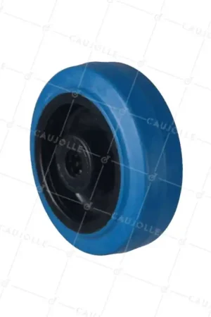 Acheter Direct ROUE INDUSTRIELLE NON TACHANTE CAOUTCHOUC SOUPLE BLEU DIAMÈTRE 100MM CHARGE 150KG AXE 12 MM ROULEAUX