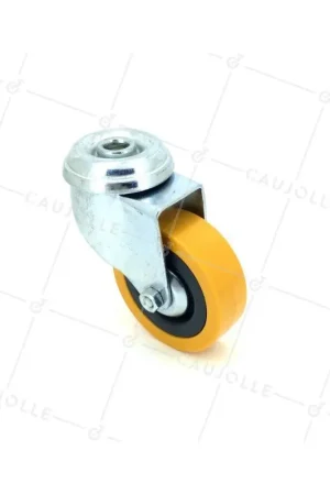 Acheter En Ligne ROULETTE DE COLLECTIVITE EN PVC SOUPLE JAUNE DIAMÈTRE 65 MM CHARGE 35 KG A FIXATION DE 10 MM - S190JAUNE