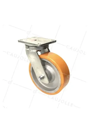 Acheter Direct ROULETTE PIVOTANTE EN FONTE POLYURÉTHANE DIAMÈTRE 250 MM CHARGE 1800 KG - STEC 250PIV