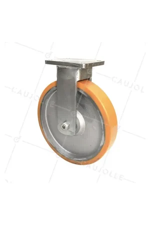 Achat Immédiat ROULETTE INDUSTRIELLE FIXE DE MANUTENTION EN FONTE ET POLYURÉTHANE DIAMÈTRE 400 MM CHARGE 2500 KG - STEC400FIXE
