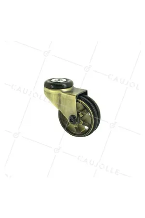 ROULETTE DESIGN RÉTRO À OEIL EN ALUMINIUM DORÉ DIAMÈTRE 50 MM CHARGE 30KG À FIXATION DE 10 MM - GOLDSTYL50O Nouvelle Collection