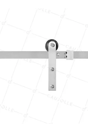 KIT COMPLET EN INOX POUR PORTE COULISSANTE SUSPENDUE DESIGN LONGUEUR 2 M CHARGE 100KG - KIT INOX SLIDE 70 MM Offre Exclusive