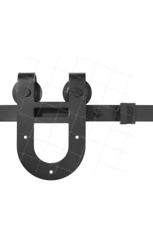 Offre Limitée KIT COMPLET A GALANDAGE POUR PORTE COULISSANTE DESIGN FER A CHEVAL LONGUEUR 2 M CHARGE 100KG - KIT BLACK SLIDE 2U 70 MM