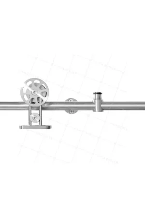 Petit Prix KIT COMPLET EN INOX A GALANDAGE POUR PORTE COULISSANTE DESIGN LONGUEUR 2 M CHARGE 100KG - KIT INOX SLIDE UP 50 MM