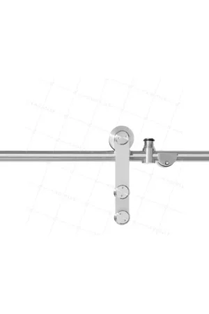 KIT COMPLET A GALANDAGE INOX POUR PORTE COULISSANTE EN VERRE LONGUEUR 2 M CHARGE 100KG - KIT INOX SLIDE GLASS Bon Marché