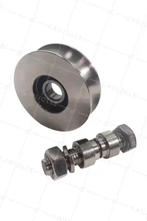Acheter En Ligne ROUE DE PORTAIL COULISSANT A GORGE RONDE EN INOX DIAMETRE 80MM POUR RAIL ROND DE 20MM CHARGE 200KG AXE 14MM - GAGR 80 INOX