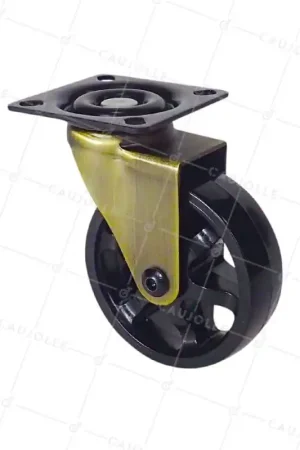 Acheter En Ligne ROULETTE DESIGN DORÉE ROUE NYLON DIAMÈTRE 75 MM CHARGE 45KG - GOLDNYLON 75 P
