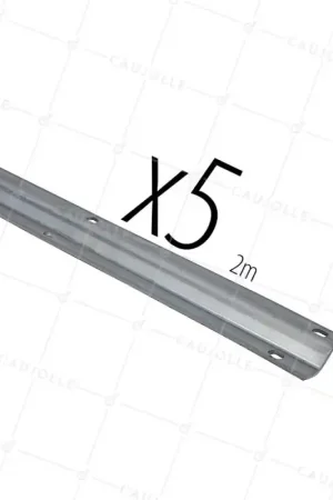 Achat Immédiat CARTON DE 5 RAILS DE 2 METRES A VISSER EN ACIER GALVANISÉ FORTE EPAISSEUR 3 MM GORGE V