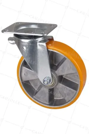 Achetez Aujourd'hui ROULETTE PIVOTANTE EN POLYURÉTHANE JANTE ALUMINIUM DIAMÈTRE 200 MM CHARGE 300KG - S74AR 200