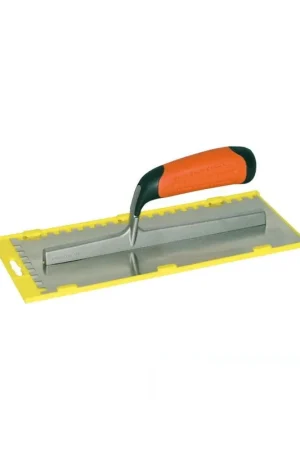 Platoir denté carré inox (28x12cm) - Poignée bi-matière - Mondelin Haute Qualité