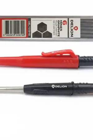 Promotion CRAYON DE CHANTIER GRIPDRY AVEC MINE TELESCOPIQUE + ETUI DE 6 MINES DELION