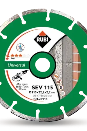 Disque diamant segmenté pour travaux généraux SEV-115 Pro Rubi Haute Qualité