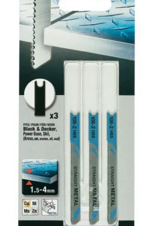 Prix Promo Kit de 3 lames HSS coupe droite de 1,5 à 3 mm pour scie sauteuse Piranha X22153