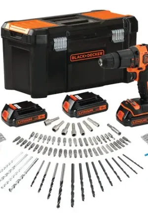 Nouvel Arrivage Perceuse à percussion Black+Decker 18V + 120 accessoires 3 Bat 1,5Ah avec boîte BDCHD181B3A