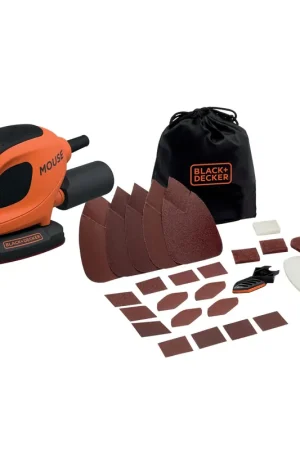 Ponceuse de détail Black+Decker 55w avec sac et 15 accessoires BEW230BC Promotion Saisonnière