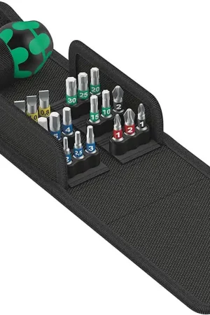 Jeu d'outils de tournevis pour vélo 19 pièces Wera Kraftform Kompakt Stubby 1 ref.057471 Promotion Saisonnière