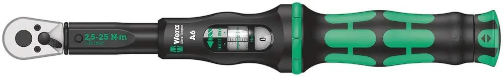 Clé dynamométrique à cliquet réversible 2,5-25Nm Wera Click-Torque A 6 réf.075605 Meilleur Prix