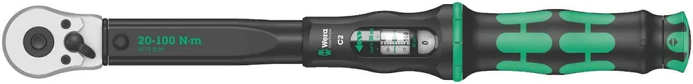 Clé dynamométrique à cliquet réversible 20-100Nm Wera Click-Torque C 2 ref.075621 Meilleur Prix