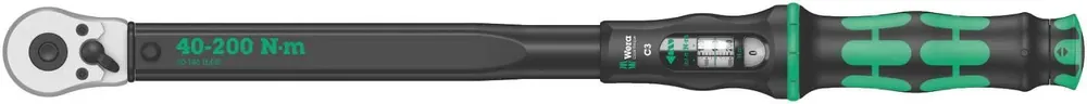 Clé dynamométrique à cliquet réversible 40-200Nm Wera Click-Torque C 3 ref.075622 Dernière Chance