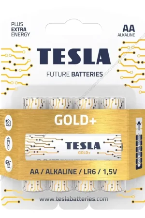 Blister de 4 piles Tesla AA GOLD+ LR06 Expédié Aujourd'hui