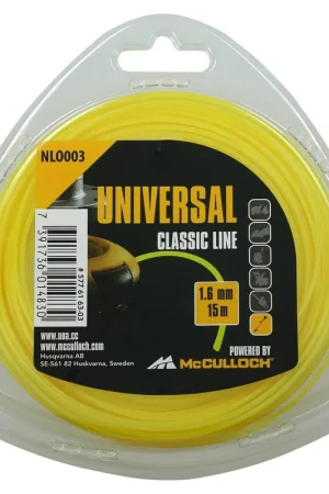 Fil nylon rond de rechange pour débroussailleuse 1.6mmX15m McCulloch NLO003 Dernier Modèle