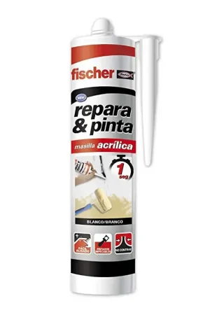 Cartouche de réparation et de peinture de mastic acrylique blanc Fischer 300 ml Offre Du Jour