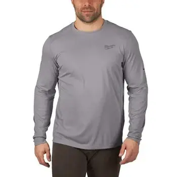 WORKSKIN Milwaukee WWLSG T-shirt gris à manches longues pour temps tempéré Réduction