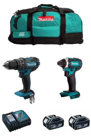 Affaire À Saisir Kit perceuse à percussion Makita DHP482 + visseuse à percussion DTD152 + 2bat 5Ah + chargeur + sac DLX2152BL2