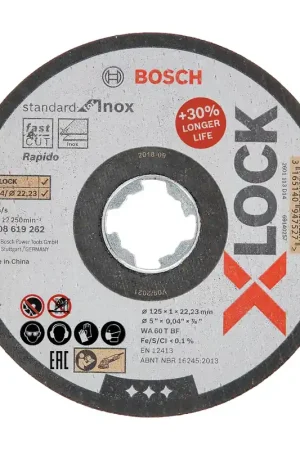 Top Vente Boîte de 10 disques à tronçonner Standard Inox avec X-LOCK Bosch