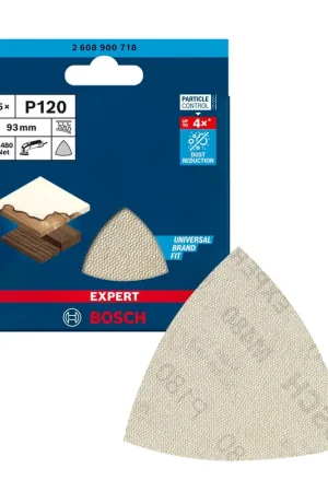 Maille de ponçage EXPERT M480 pour ponceuses delta 93mm 120g 5 unités Bosch Offre Exclusive