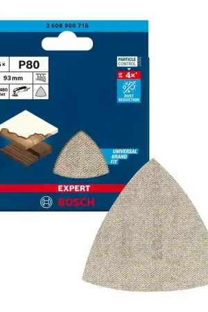 Affaire À Saisir Maille de ponçage EXPERT M480 pour ponceuses delta 93mm 80g 5 unités Bosch