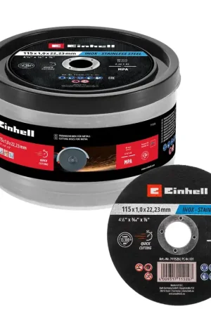 Cube de 50 disques à tronçonner inox 115x1mm Einhell Solde