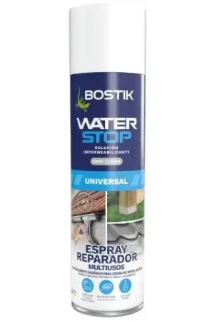 BOSTIK Waterstop Spray Réparateur Multi-Usages Gris – Spray Imperméabilisant 500 ml Commander Vite