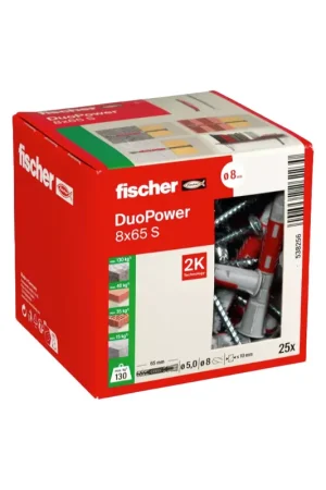 Certifié Boîte Taco Duopower 10x50 L S + Vis Fischer 25 unités