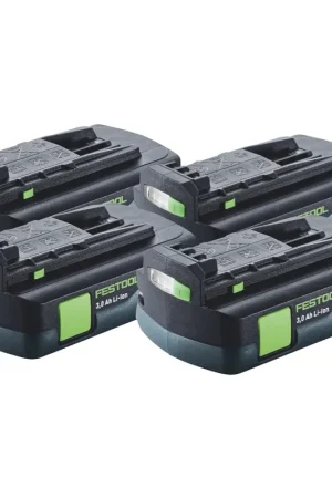 Livraison Express Batterie Festool 4x BP 18 Li 3,0 C batterie 18 V 3,0 Ah / 3000 mAh Li-Ion ( 4x 577658 ) avec indicateur de niveau de charge