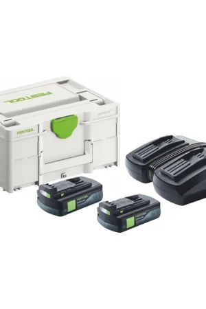 Certifié Festool energy set 2x BP 18 Li 3,0 C batterie 18 V 3,0 Ah / 3000 mAh Li-Ion ( 2x 577658 ) + TCL 6 DUO double chargeur ( 577017 ) + Systainer