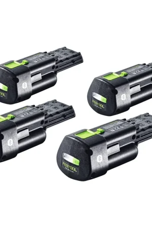 Festool Kit batterie 4x BP 18 Li 3,0 Ergo I Batterie 18 V 3,0 Ah / 3000 mAh Li-Ion ( 4x 577704 ) avec indicateur de charge Affaire À Saisir