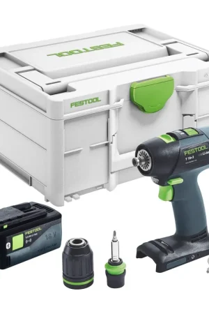 Festool T 18+3 Basic Perceuse-visseuse sans fil 18 V 50 Nm Brushless + 1x batterie 5,0 Ah + Systainer - sans chargeur Prix Réduit