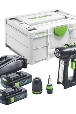 Commande En Gros Festool C 18-Basic Perceuse-visseuse sans fil 18 V 45 Nm Brushless + 2x batterie 3,0 Ah + chargeur + Systainer
