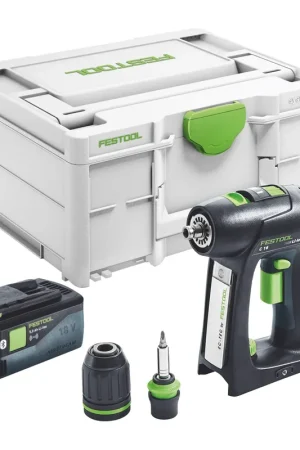 Festool C 18-Basic Perceuse-visseuse sans fil 18 V 45 Nm Brushless + 1x batterie 5,0 Ah + Systainer - sans chargeur Acheter Direct