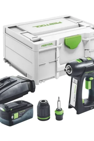 Festool C 18-Basic Perceuse-visseuse sans fil 18 V 45 Nm Brushless + 1x batterie 5,0 Ah + chargeur + Systainer Prix Réduit