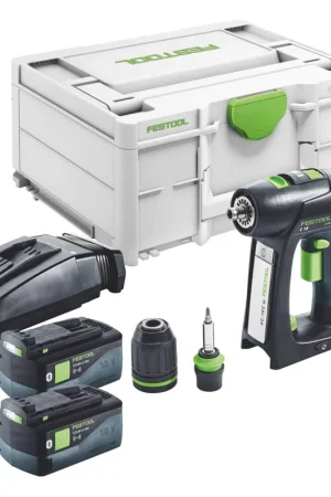 Festool C 18-Basic Perceuse-visseuse sans fil 18 V 45 Nm Brushless + 2x batterie 5,0 Ah + chargeur + Systainer Authentique