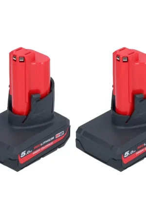Milwaukee Batterie Set 2x M12 HB5 High Output 12 V 5,0 Ah / 5000 mAh Li-Ion Batterie ( 2x 4932480165 ) Vente Flash