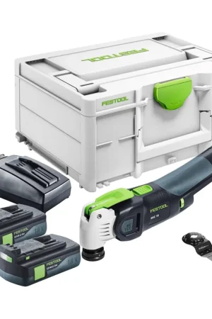 Pas Cher Festool VECTURO OSC 18 E-Basic Oscillateur sans fil 18 V Starlock Max Brushless + 2x batterie 3,0 Ah + chargeur + Systainer