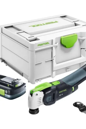 Promotion Saisonnière Festool VECTURO OSC 18 E-Basic Oscillateur sans fil 18 V Starlock Max Brushless + 1x batterie 4,0 Ah + Systainer - sans chargeur