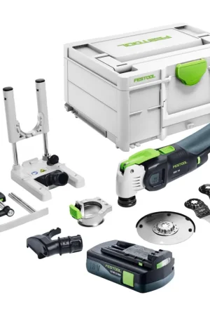 Festool VECTURO OSC 18 E-Basic Set Oscillateur sans fil 18 V Starlock Max Brushless + 1x batterie 3,0 Ah + 7 pcs. kit d'accessoires + Systainer - sans chargeur Achetez Aujourd'hui